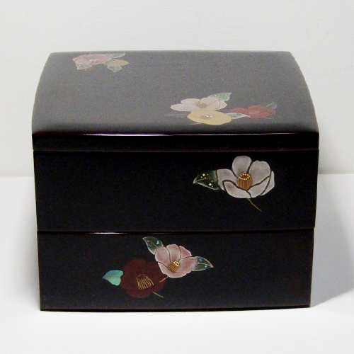 値下げ、輪島塗河智製 緑高、お重五段 菓子器【極上品】共箱 輪島塗河