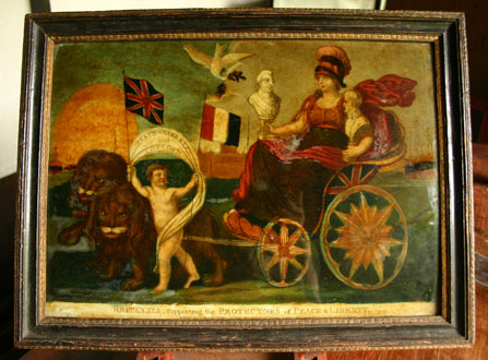 1802年 イギリス アミアン和約記念 ガラス絵 ジョージ3世期 - 古美術