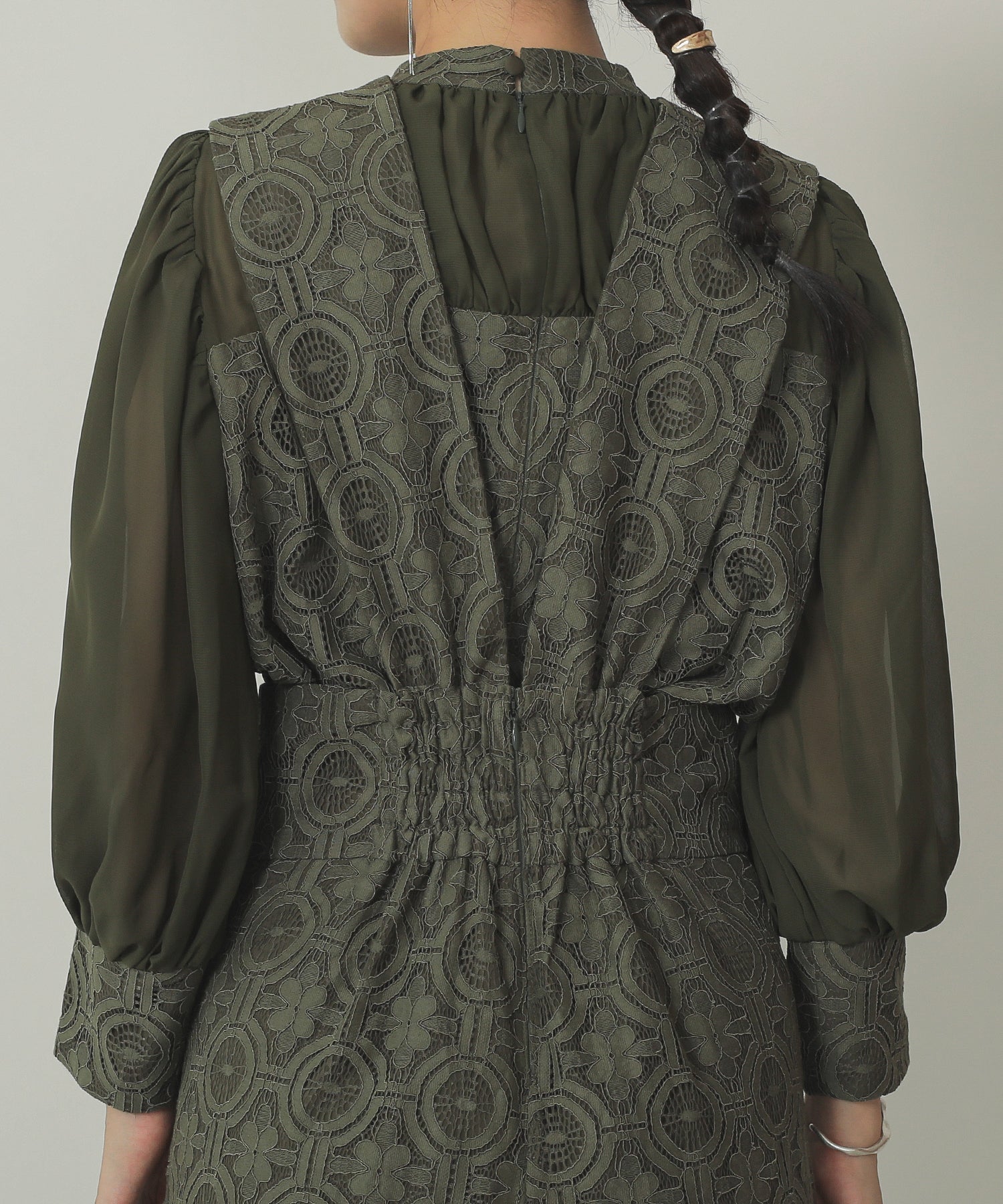 幾何学柄 レース セットアップ パンツ オケージョンドレス