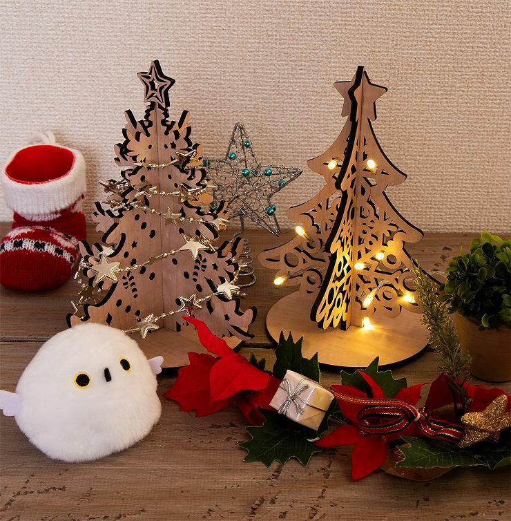 クリスマスツリー 木製 5種類から選べる コンパクト ミニサイズ