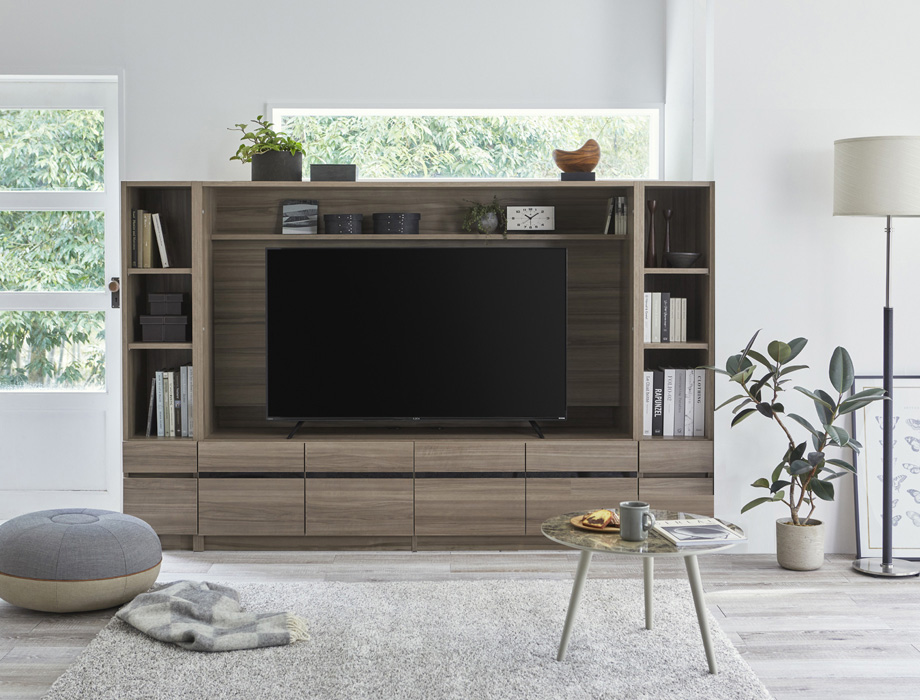 GRANNER（グラナー）壁面収納テレビボード（幅141～160cm×奥行44cm