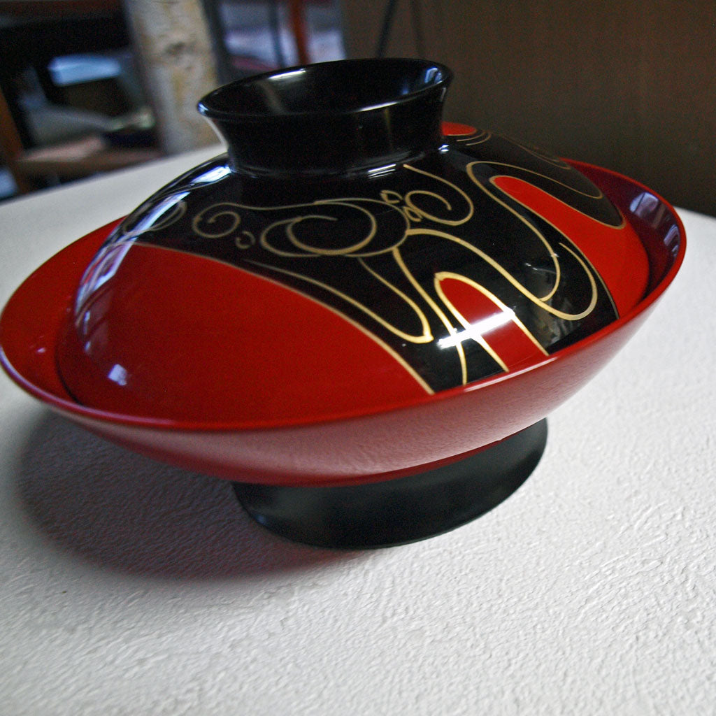 椀・小槌椀 5.5寸・吸物椀・内朱/蓋黒絵付 – かく丸漆器問屋EC