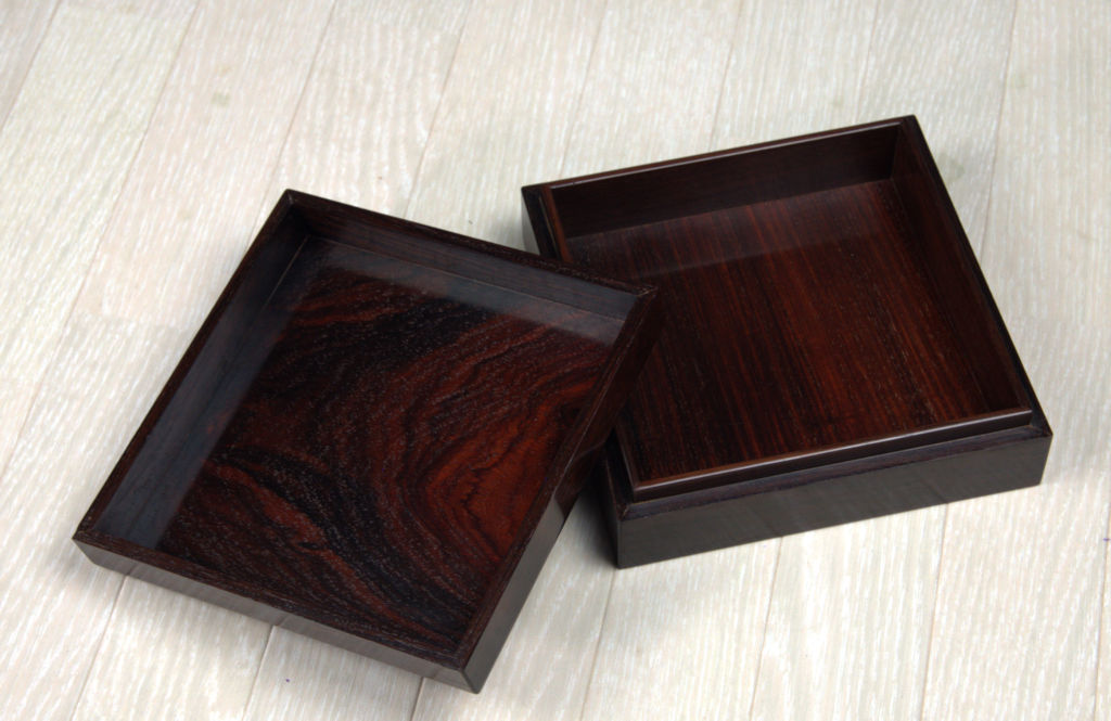 雑貨: 紫檀 小箱 正四角形 若畑作 no.8211-01 / 唐木家具OSAKA