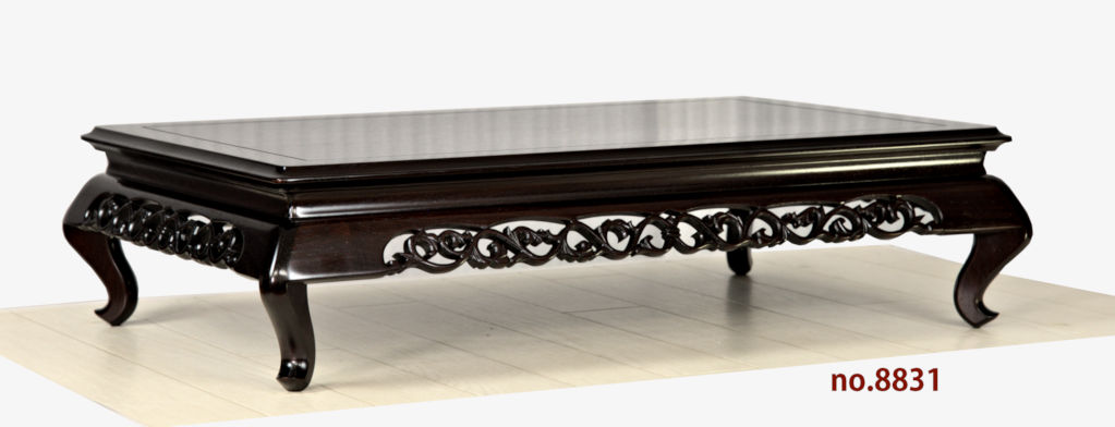 花台: 紫檀 柊谷作 唐草彫り 1.8尺 平台 大阪唐木指物 no.8831 / 唐木