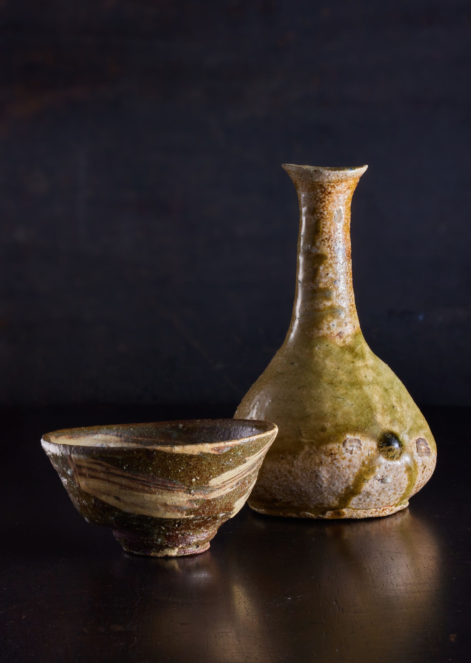 染付山水絵皆具金窯作