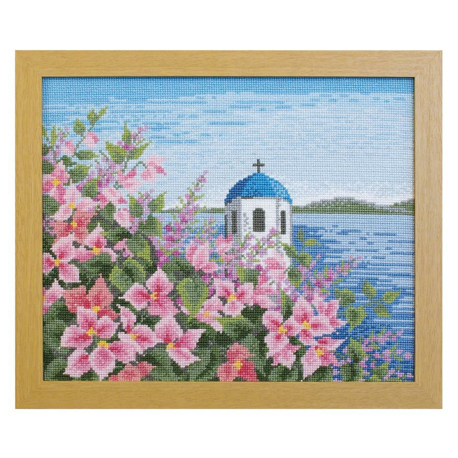 真作】刺繍画 工芸品 異国の旅路 精緻な糸で描く風景と人々 W63 真作