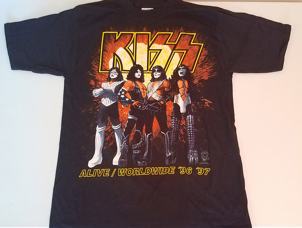 ミュージシャン KISS ALIVE WORLDWIDE TOUR TEE 1996-1997 Vintage