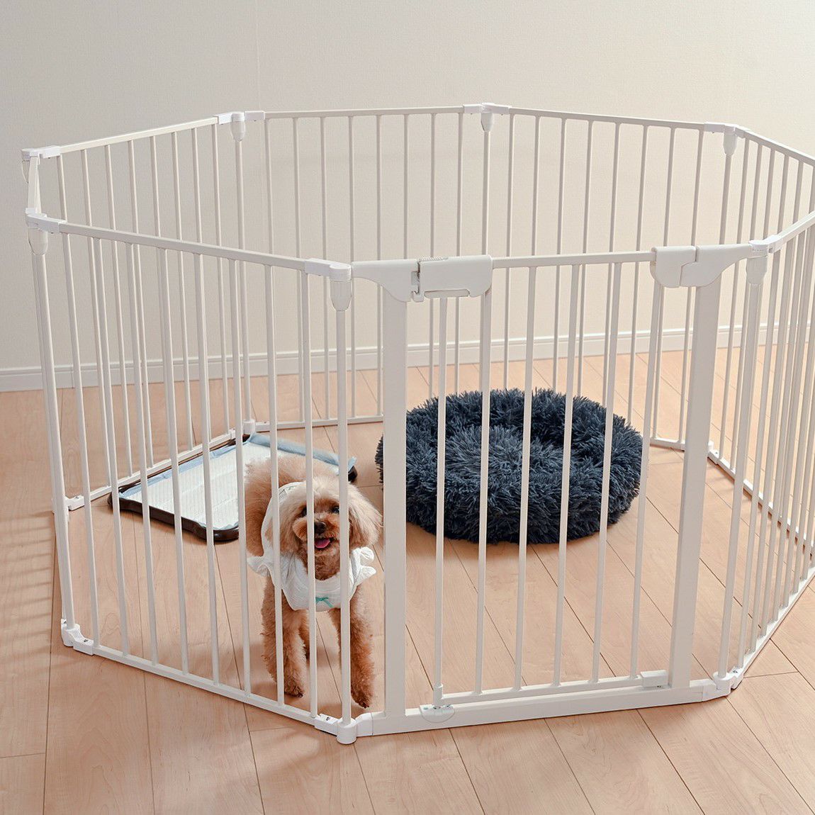 スチールペットサークル 8枚セット ホワイト | KISSBABY