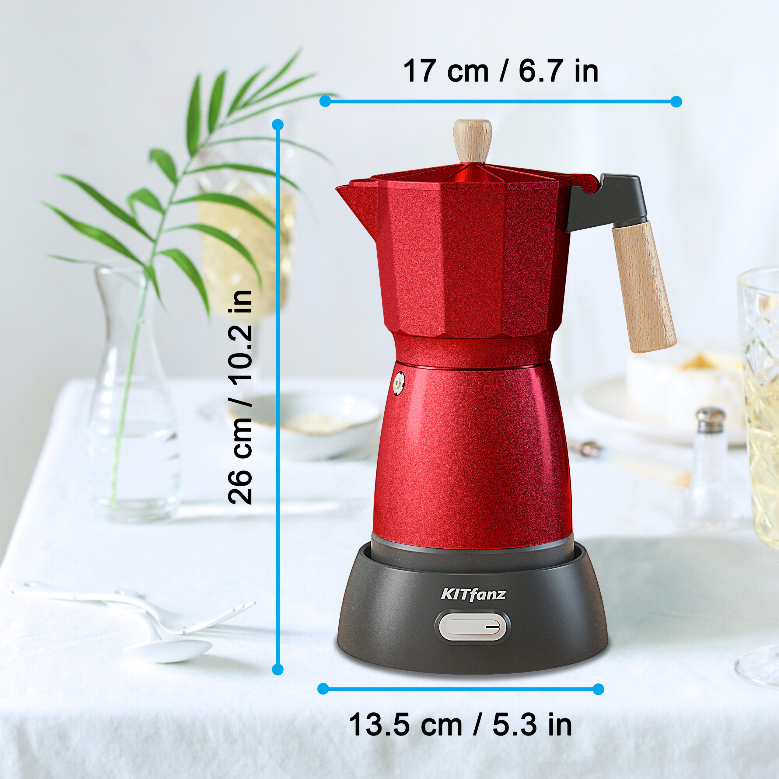 Bright Red Electric Moka Pot - KITfanz | Electric Moka Pot, Burr