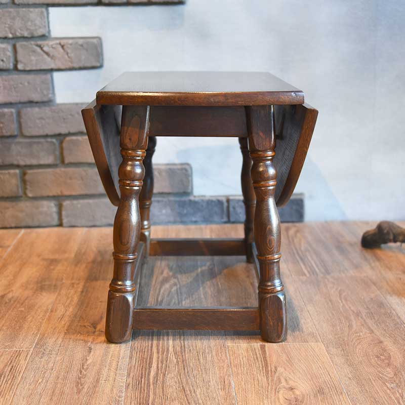 英国アンティーク木製ドロップリーフコーヒーテーブル/バタフライ机(89