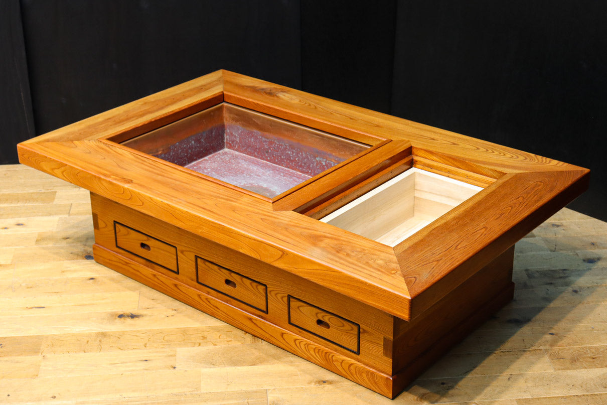 長火鉢 長火鉢 箱火鉢 関東火鉢 美品 関東火鉢 骨董｜炭専門商社 増田屋－