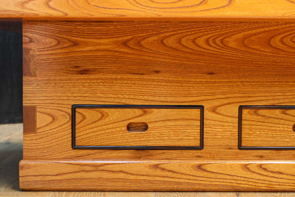 S0054【欅(ケヤキ) 大型 火鉢 小槌】時代家具 和家具 五徳