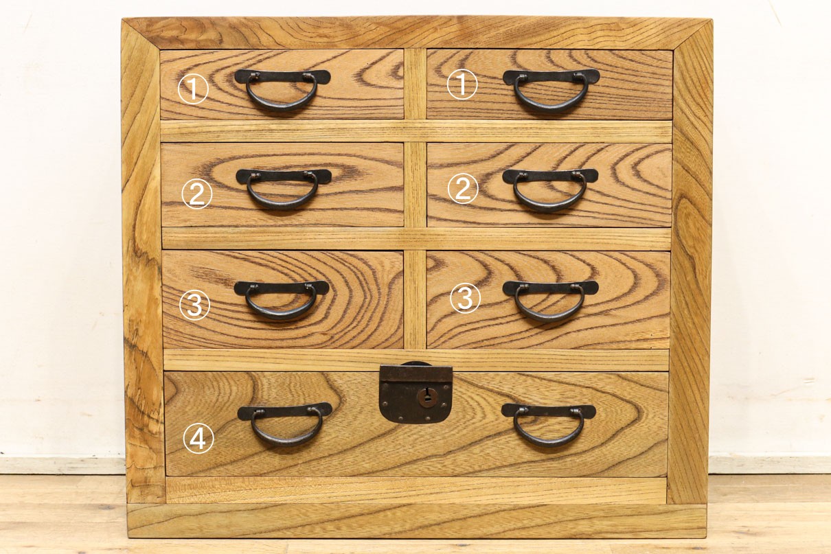 極上の欅杢目が流れる風格漂う小箪笥 BB2914 – 古福庵 [ KOFUKUAN