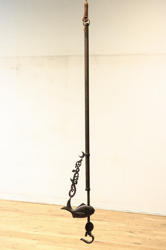 アンティーク特大 自在鉤 真鍮 15kg 180cm アンティーク特大 自在鉤