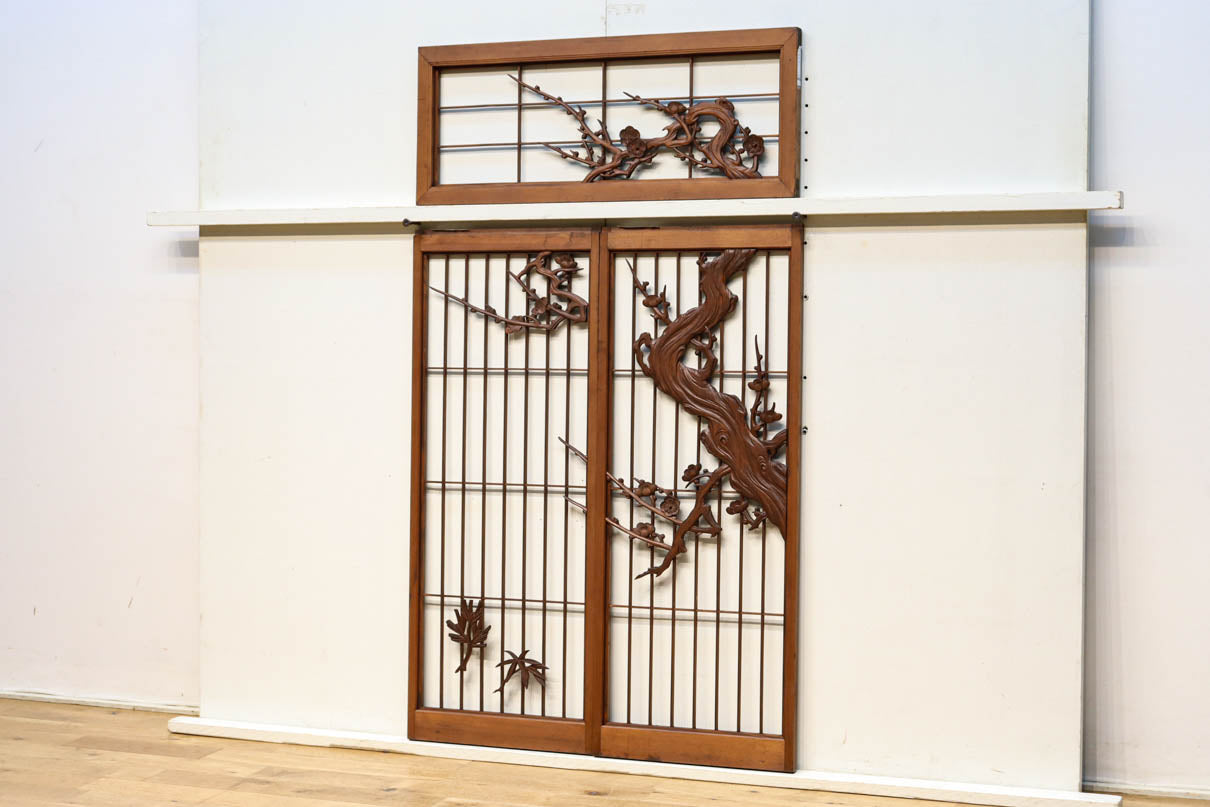 欄間 木製彫刻装飾 2点セット