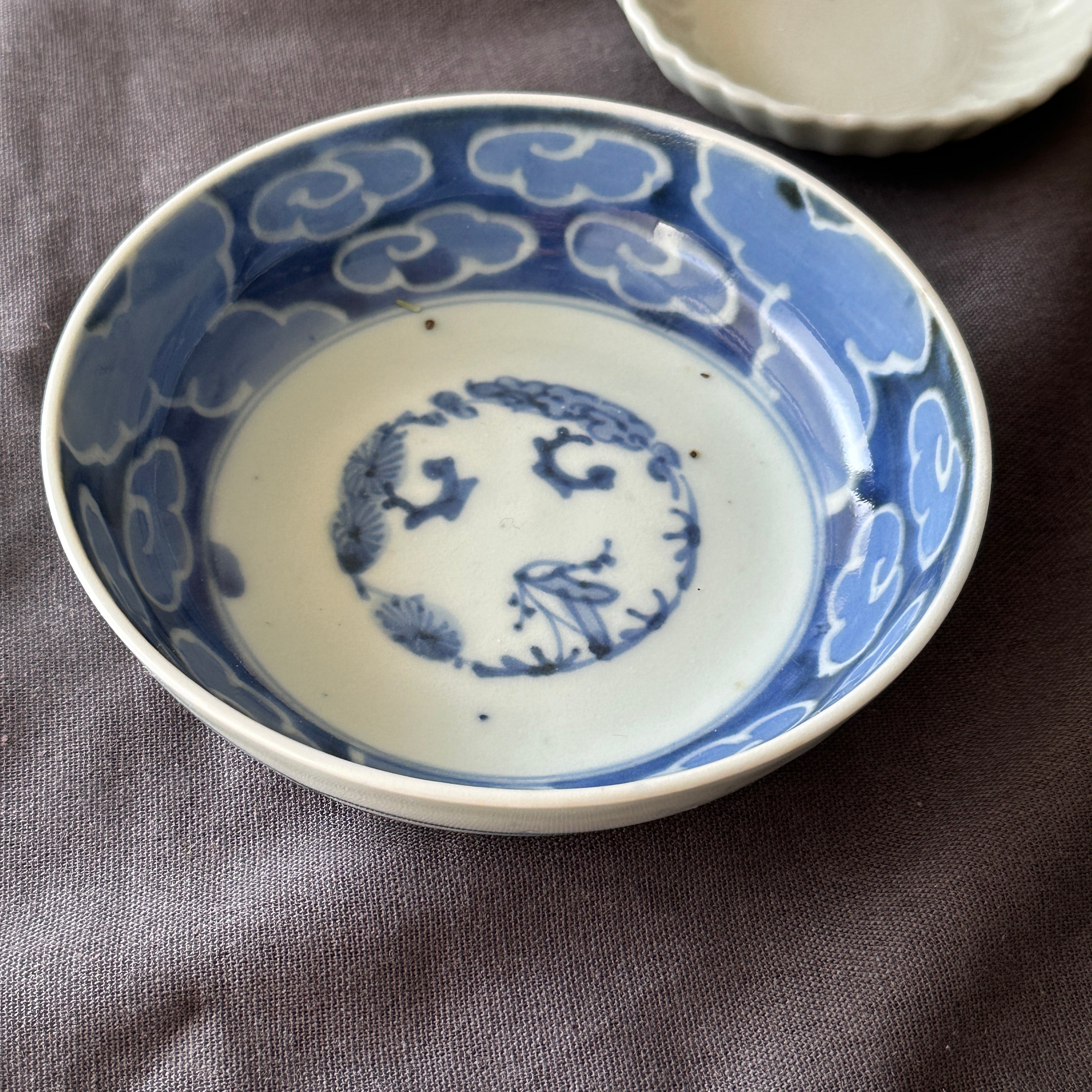 古伊万里 上手染付大皿2枚 木箱付 直径約37㎝ 東