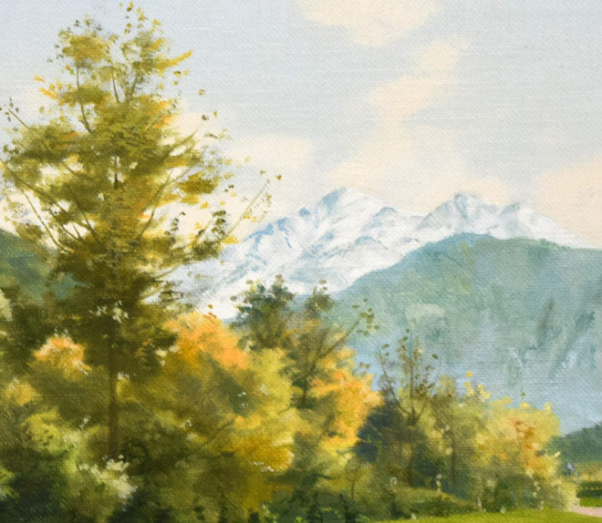 林朝路 田園 油彩です 林朝路 田園 油彩です