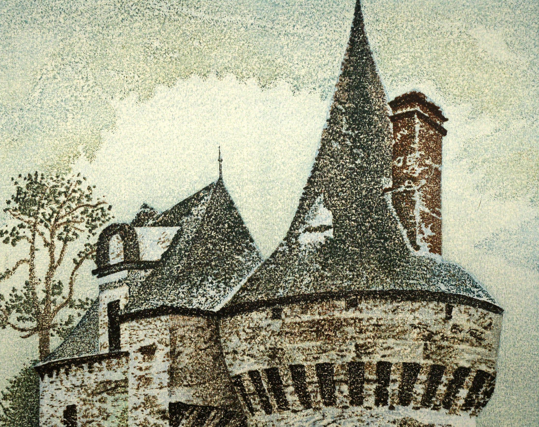 岡鹿之助「古城」木版画 絵画買取・販売の小竹美術