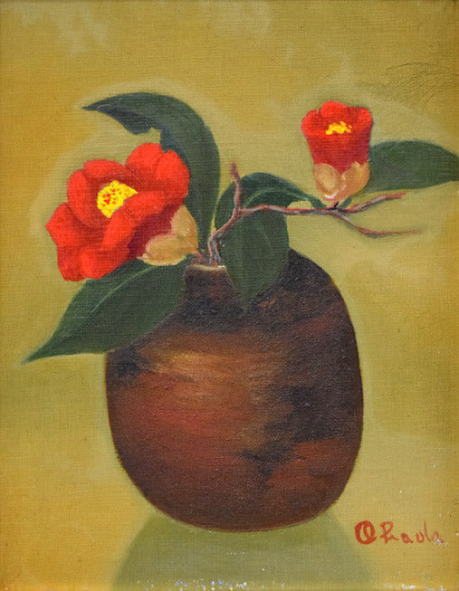 パリの芸人」菊地正則 油彩画 絵画 油絵 F4 キャンバス 額付き 匿名