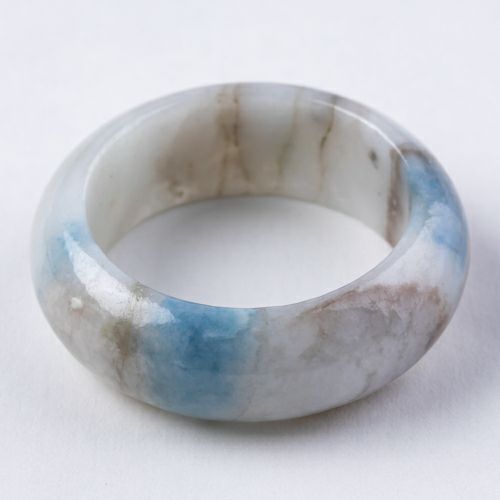 21号・入コン沢・青×灰色・透明感良し・艶良し】（高品質青色ヒスイ