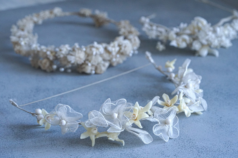 ❀豪華なワックスフラワーのティアラ フランスアンティーク❀ ❀豪華な