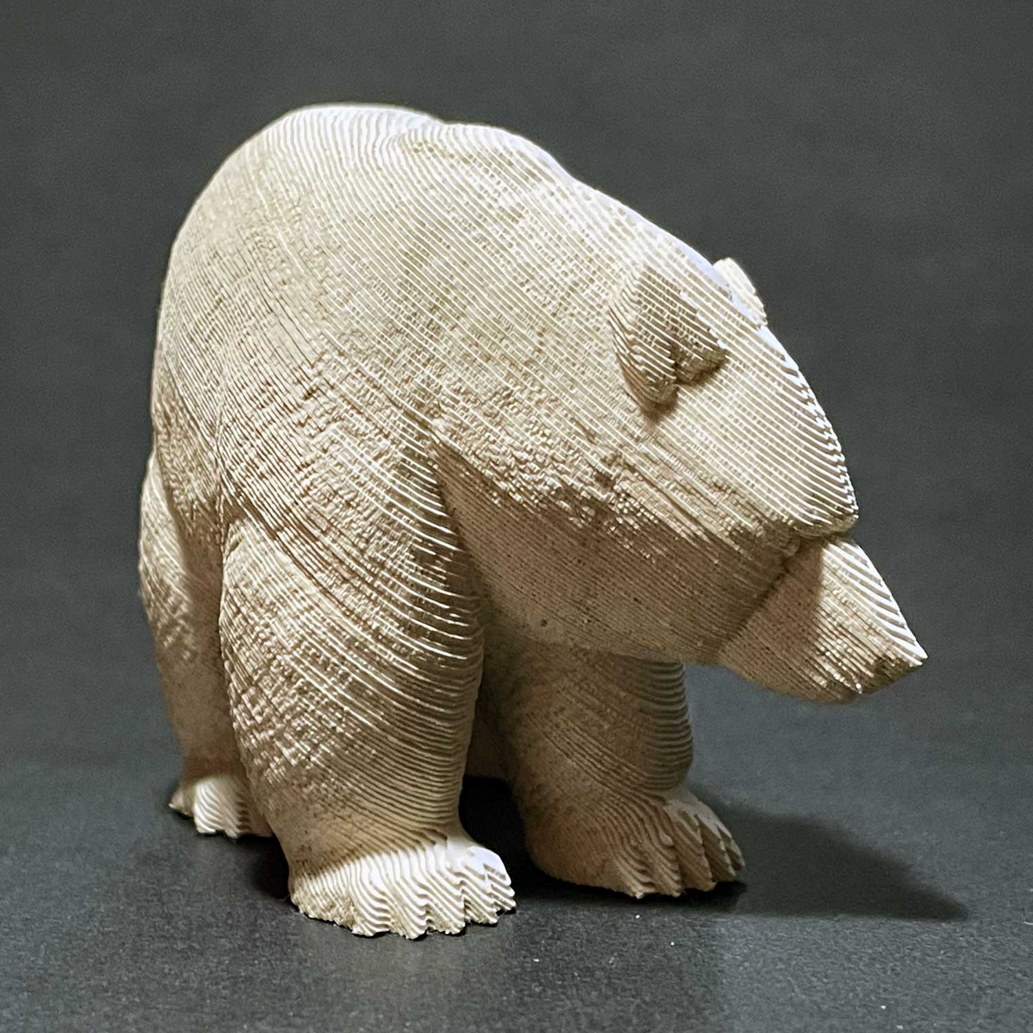 木歩 引間二郎 木彫熊 面彫 1999年 八雲 木歩 引間二郎 木彫熊 面