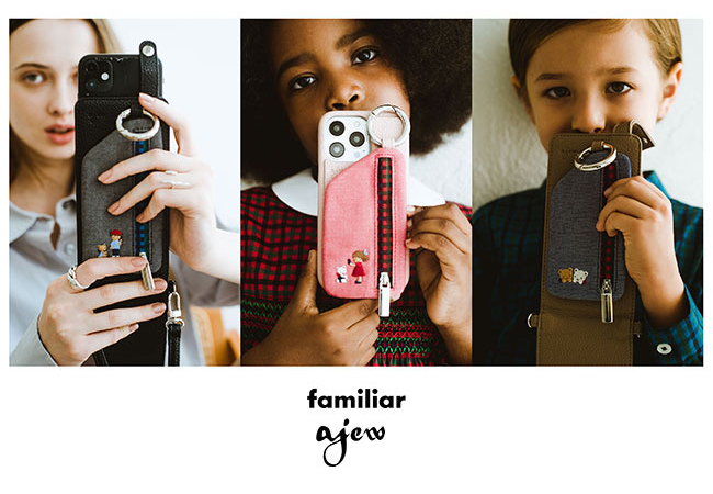 familiar ajew カラビナ ショルダーストラップ ファミリア ajew