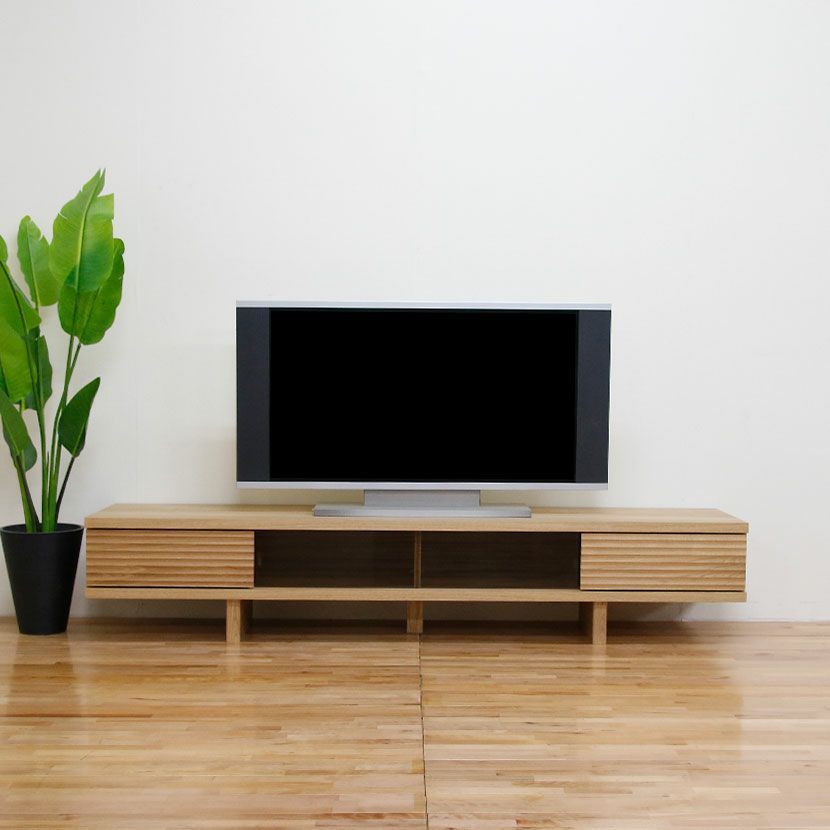 設置無料】幅157.4cm ローボード テレビボード テレビ台 収納付 脚付き