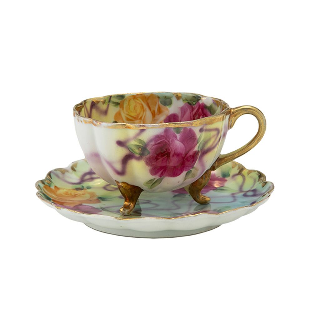 1点限り】オールドノリタケ 金彩シンクインぼかし 薔薇文花型 カップ