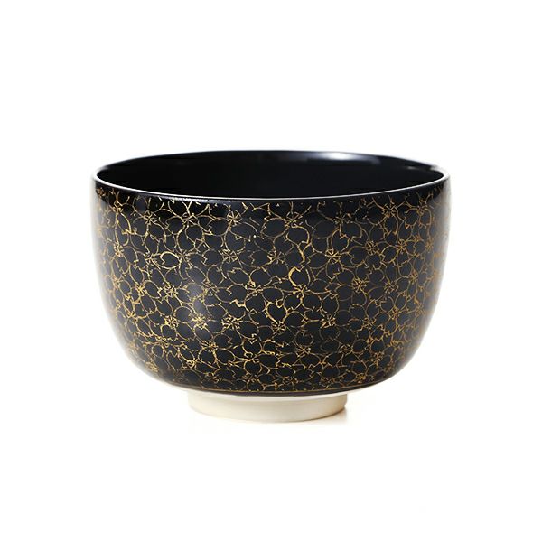京焼・清水焼 抹茶碗（小茶碗） T00142 黒地金彩桜詰 | ブランド洋食器