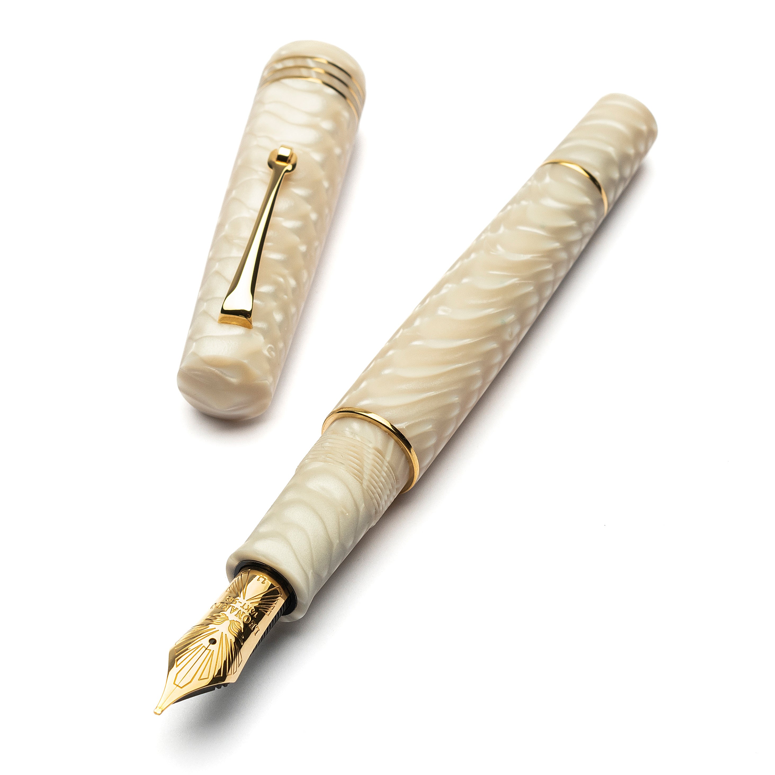 MZG Juma dragon skin Ivory - #8 gold nib – leonardopen