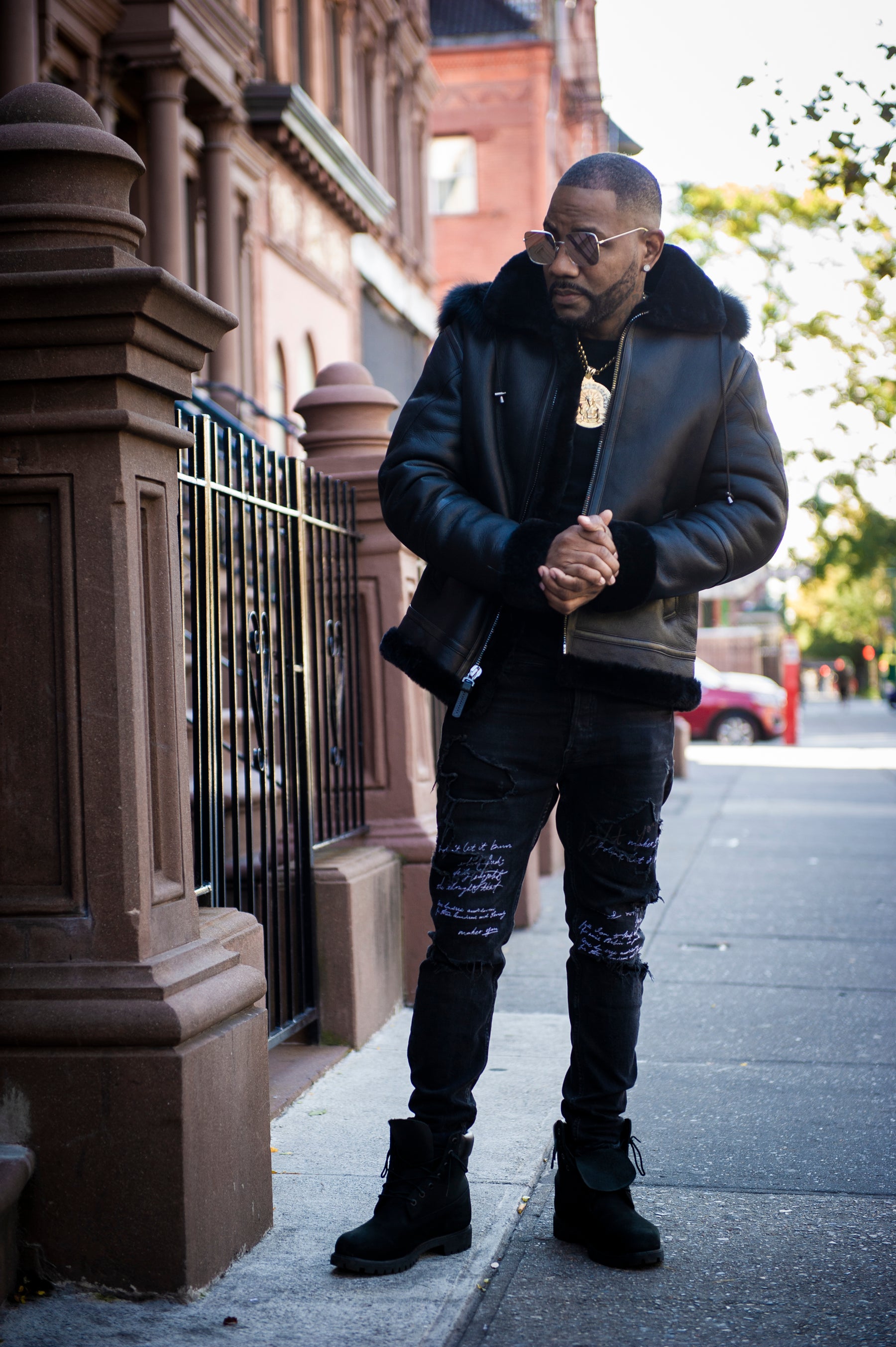 Men's B-3 Bomber Classic Sheepskin Shearling [Black] – LeatherKloset