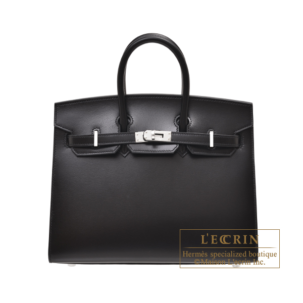 Hermes Birkin Sellier bag 25 Black Box calf leather Silver