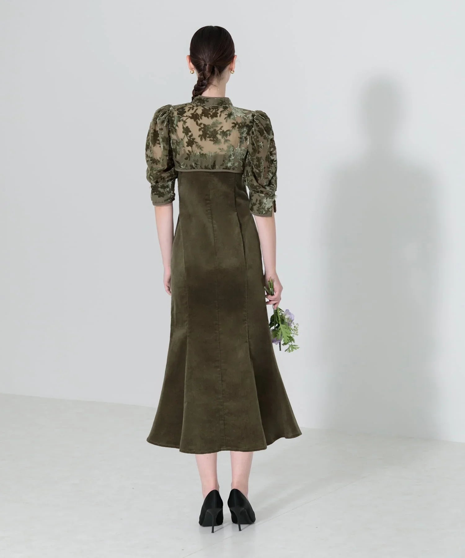 当日発送】花柄ボレロセットアップマーメイドドレス/パーティードレス