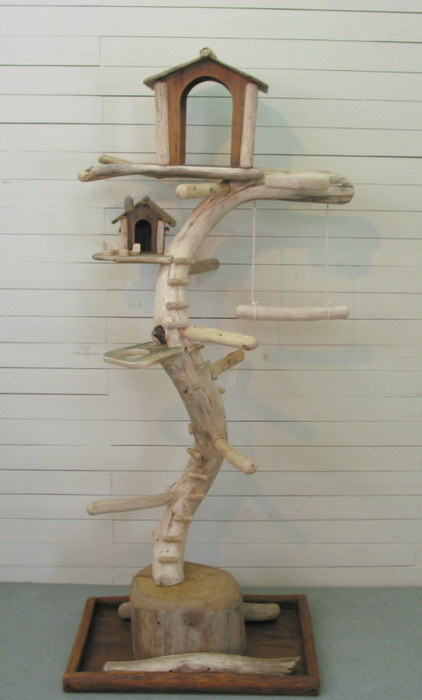 鳥インコ止まり木 流木バードアスレチックタワー型 大サイズバードジム