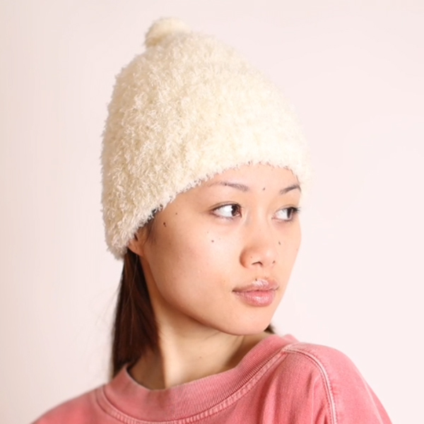 ミュールバウアー ポンポン付きニット帽 ビーニー 白 Muhlbauer / 帽子