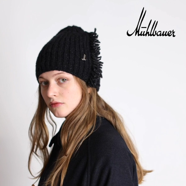 ミュールバウアー ボンネット アトラス ニット帽 ビーニー 黒 グリーン