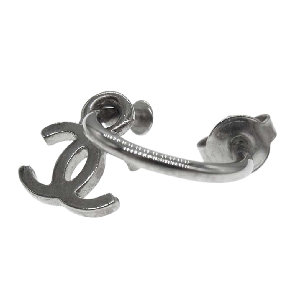 CHANEL シャネル ココマーク フープ ピアス シルバー系【中古