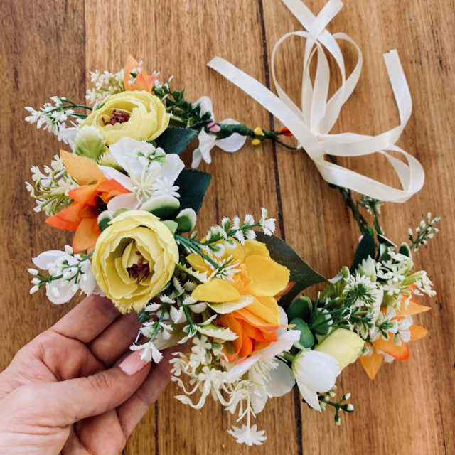 meadowflower ニットクラウン 0-2y Meadow Flower Gold Tiara 0-2y