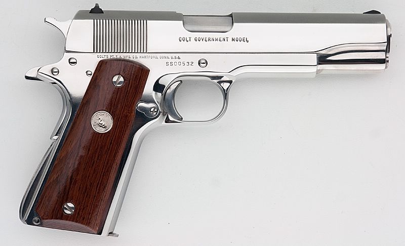 1911 ガバメント ニッケルフィニッシュ エアガン ケース付き ガスガン
