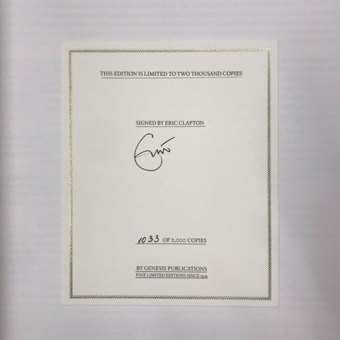 エリック・クラプトン直筆サイン入 GENESIS豪華本入荷！『SIX-STRING