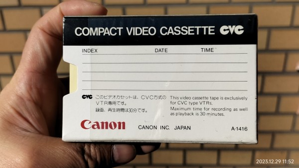 1980/昭和55/Canon/CVC/COMPACT VIDEO CASSETTE/V30/コンパクトビデオ