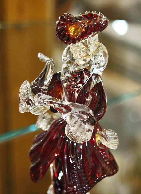 ムラーノ ベネチアングラスフィギュリンペア高さ18.7・18㎝東な7