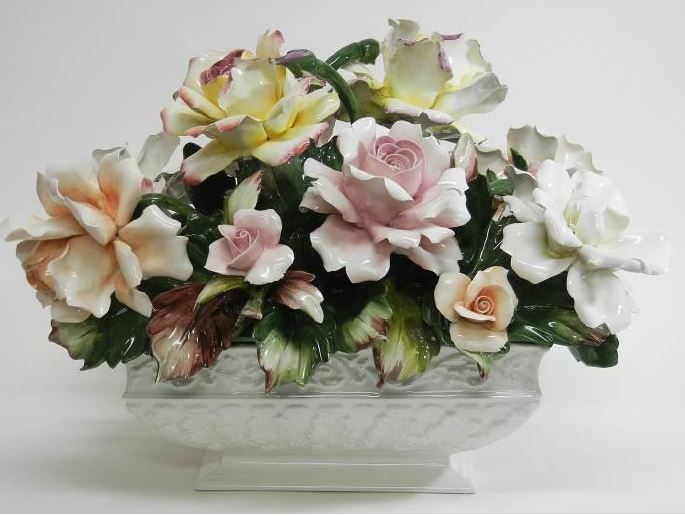 カポディモンテ イタリア 陶花 置物 オブジェ 磁気陶花｜オブジェ