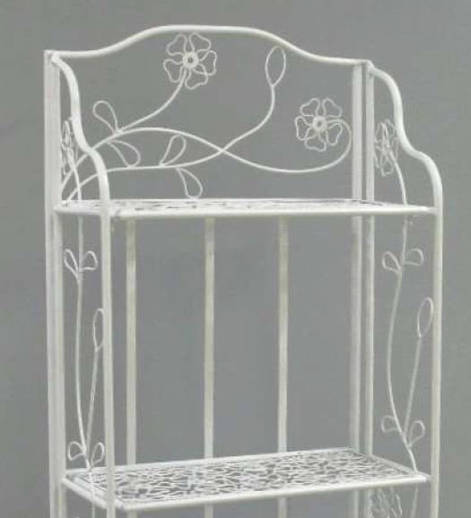 輸入家具 シェルフ アイアン ラック 3段 ホワイト 白 プランター