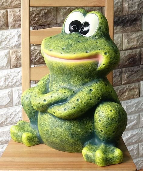 ポルトガル製 輸入雑貨 よっしゃ カエル L 高さ44cm 陶器 置物