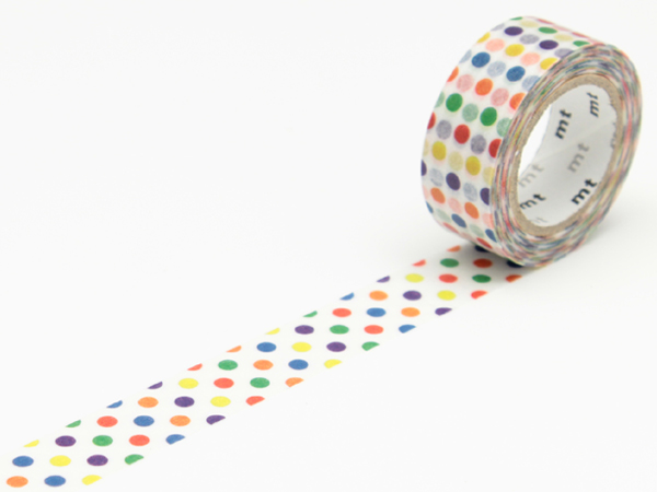 マスキングテープ mt for kids カラフル ドット 幅15mm （ マステ カモ