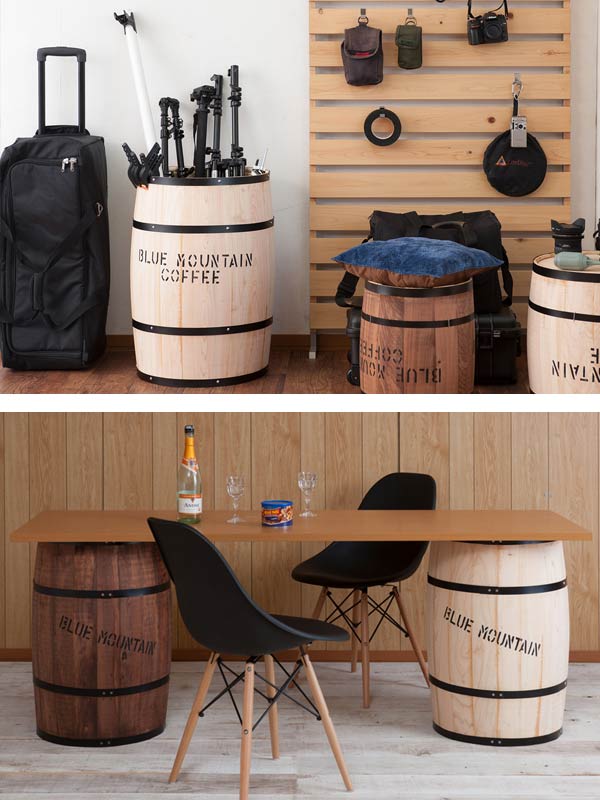 トップ 樽テーブル バレルテーブル ブルーマウンテン 大 ② インテリア