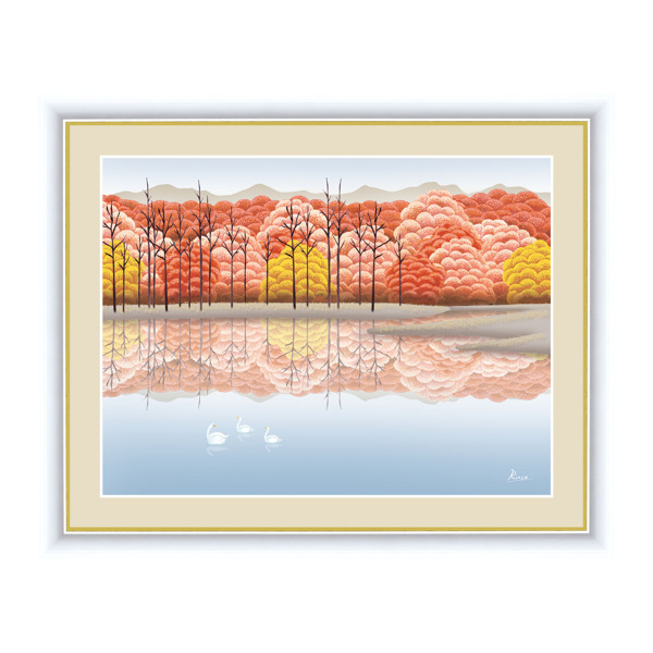 リアリズム 千秋【湖畔】 肉筆日本画 リアリズム 千秋【湖畔】 肉筆日本画