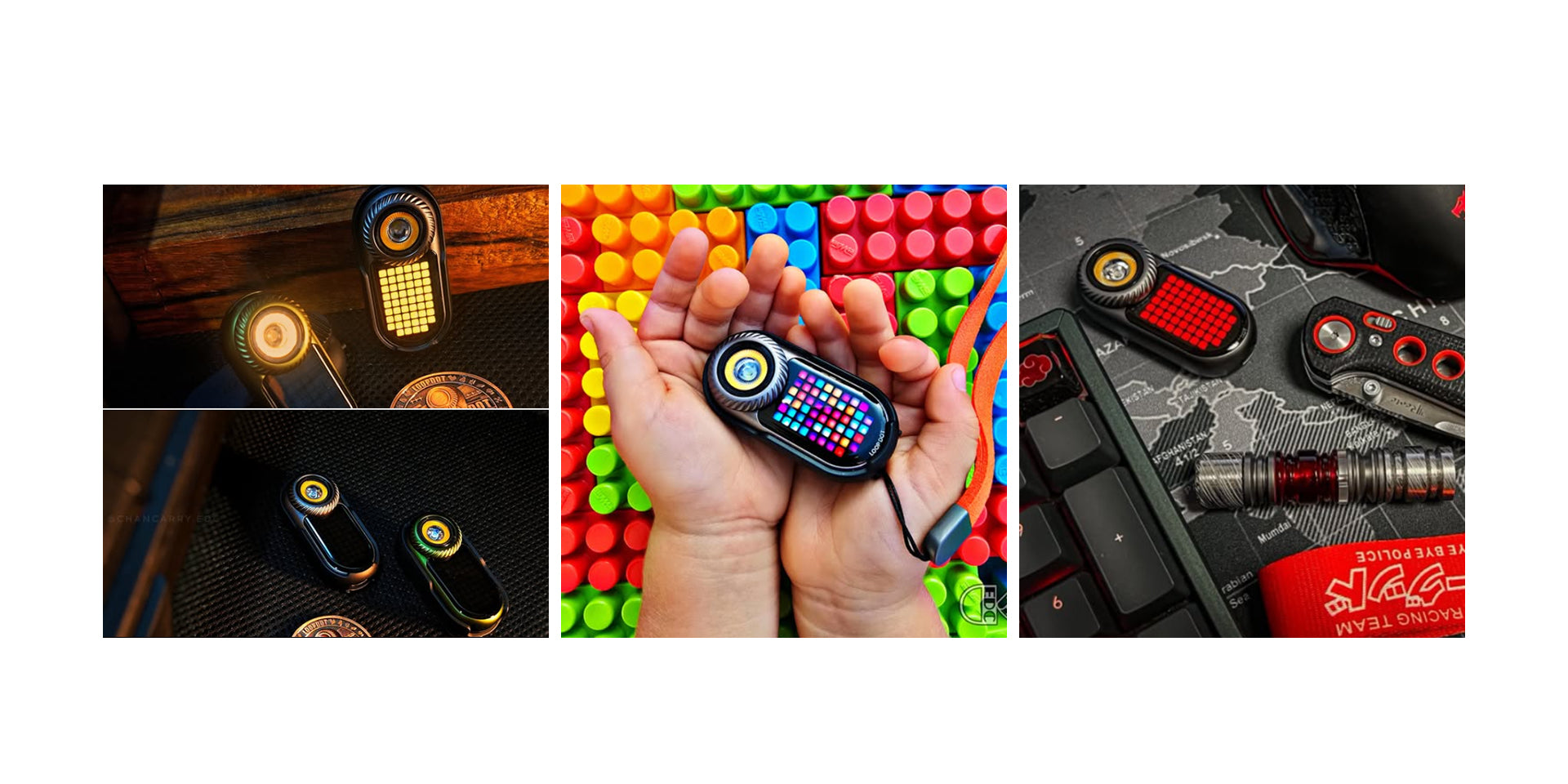 LOOP GEAR LOOPDOT-Pixel Display EDC Flashlight With Fidget Dial